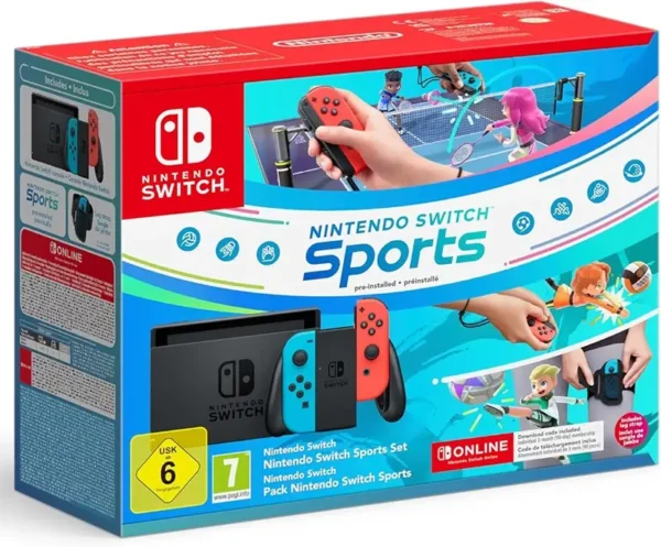 Nintendo Switch - Neon Red&Blue + Switch Sports + 12M NSO